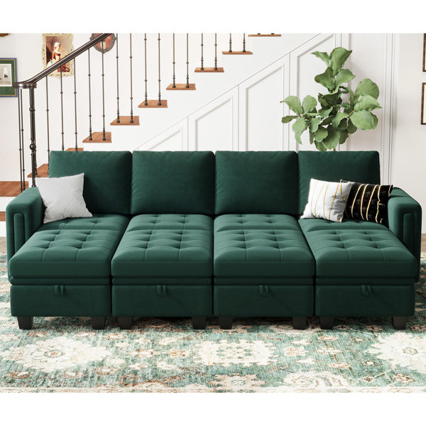 Mercer41 Shawntaye 7 Piece Velvet Sectional Wayfair   Shawntaye 7   Piece Velvet Sectional 